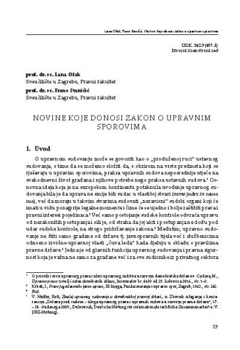 Novìne koje donosi Zakon o upravnim sporovima / Lana Ofak, Frane Staničić