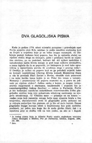 Dva glagoljska pisma / Irvin Lukežić 