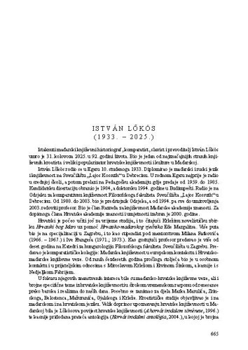 István Lőkös (1933. - 2025.) : [nekrolog] / Krešimir Nemec