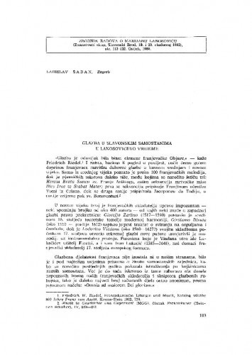 Glazba u slavonskim samostanima u Lanosovićevo vrijeme / Ladislav Šaban