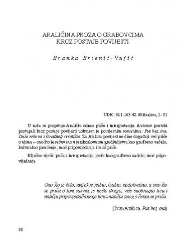 Araličina proza o Grabovcima kroz postaje povijesti / Branka Brlenić-Vujić