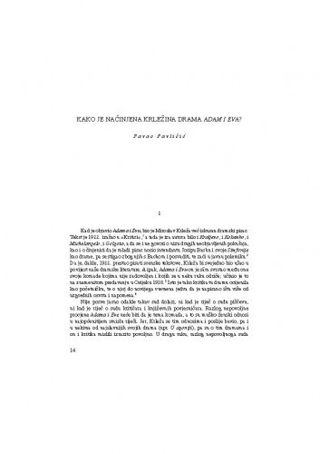Kako je načinjena Krležina drama Adam i Eva? / Pavao Pavličić