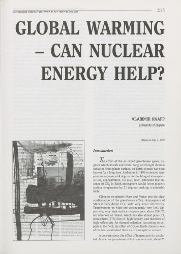 Global warming : can nuclear energy help? / Vladimir Knapp