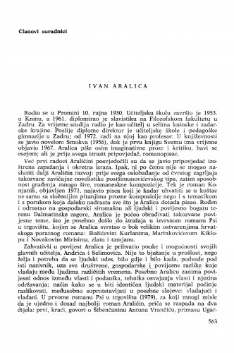 Ivan Aralica : [biografije novih članova Akademije]