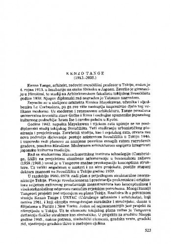 Kenzo Tange (1913.-2005.) : [nekrolog] / Ante Vulin