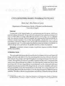 Cyclodextrin-based pharmaceuticals / Mario Jug, Mira Bećirević-Laćan