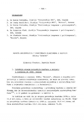 Moguća orijentacija u korištenju elastomera u razvoju SOUR-a 