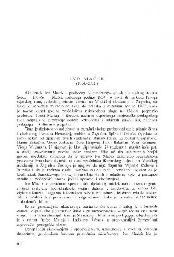 Ivo Maček (1914.-2002.) : [in memoriam] / Vladimir Krpan