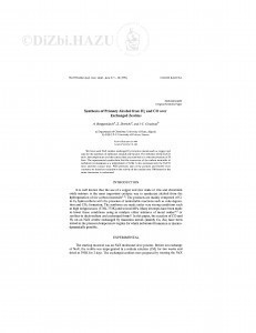 Synthesis of primary alcohol from H!<SUB!>2!</SUB!>and CO over exchanged zeolites / A. Bengueddach, Z. Derriche, J-C. Goudeau