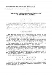 Existence theorems for ruled surfaces in the Galilean space G!<SUB!>3!</SUB!> / I. Kamenarović