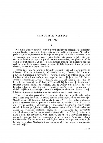 Vladimir Nazor : (1876-1949) : [nekrolog] / A. Barac