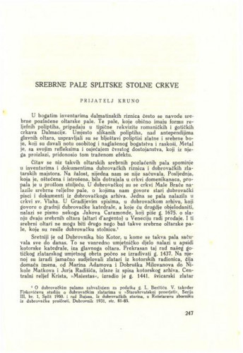 Srebrne pale splitske stolne crkve / Kruno Prijatelj