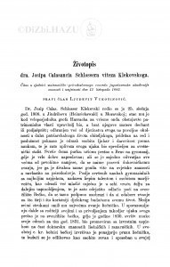 Životopis dra Josipa Calasancia Schlossera viteza Klekovskoga / Lj. Vukotinović