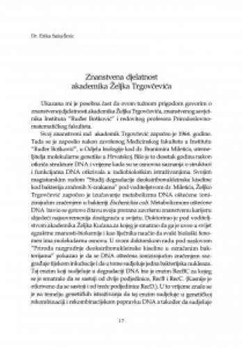 Znanstvena djelatnost akademika Željka Trgovčevića