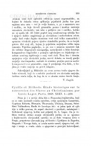 Cyrille et Méthode. Étude historique sur la conversion des Slaves au Christianisme; Par Louis Leger. Paris, 1868 : [književna obznana] / F. Rački