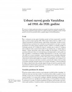 Urbani razvoj grada Varaždina od 1910. do 1920. godine / Madeleine Kukec