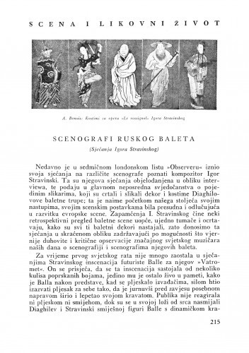 Scenografi ruskog baleta : (sjećanja Igora Stravinskog) / Ljubo Babić