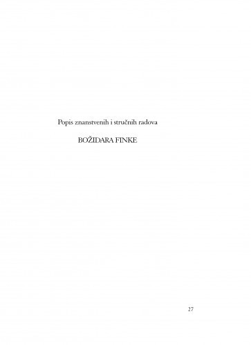 Popis znanstvenih i stručnih radova Božidara Finke