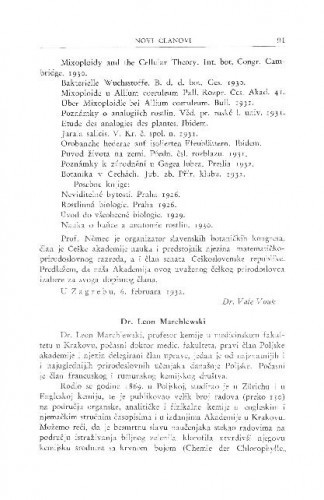 Dr. Leon Marchlewski / V. Vouk