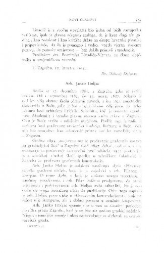 Arh. Janko Holjac / R. Frangeš Mihanović