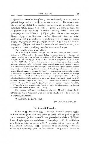 Dr. Leonid Pitamic / M. Kostrenčić