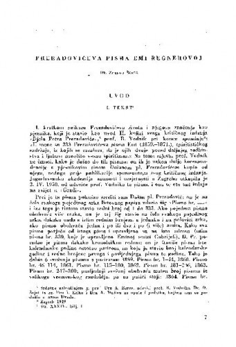 Preradovićeva pisma Emi Regnerovoj / priredio Zdenko Škreb