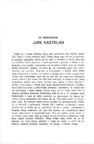 In memoriam Jure Kaštelan / Nikola Miličević