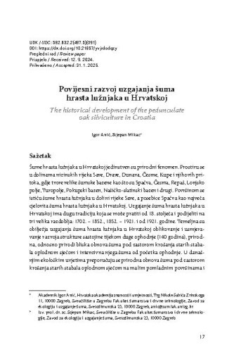 Povijesni razvoj uzgajanja šuma hrasta lužnjaka u Hrvatskoj
/ Igor Anić, Stjepan Mikac
