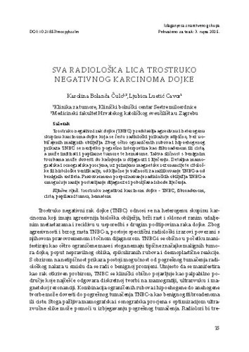 
Sva radiološka lica trostruko negativnog karcinoma dojke / Karolina Bolanča Čulo, Ljubica Luetić Cavor