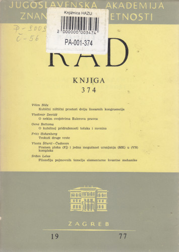 Knj. 15(1977)=knj. 374 / urednik Vladimir Matković
