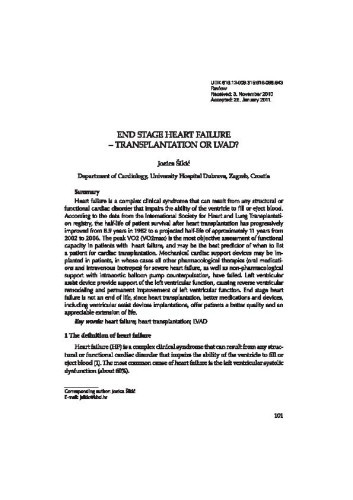 End stage heart failure - transplantation or LVAD? / Jozica Šikić