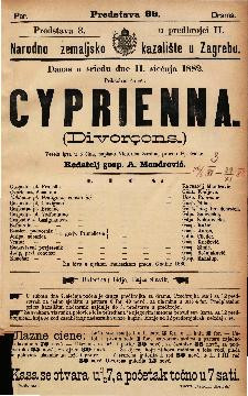 Cyprienna : vesela igra u 3 čina / napisao Victorien Sardou  =  Divorçons