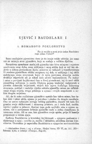 Ujević i Baudelaire I / A. Stamać