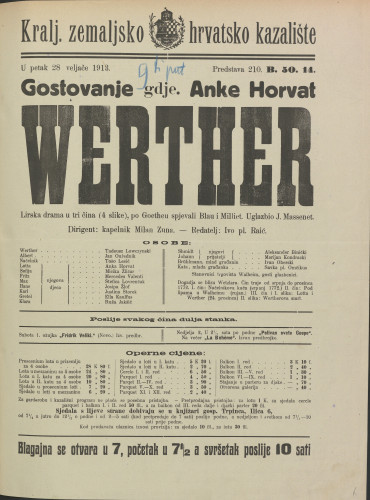 Werther : Lirska drama u tri čina (4 slike)