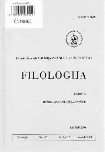 Knj. 42(2004) / glavni i odgovorni urednik Dalibor Brozović