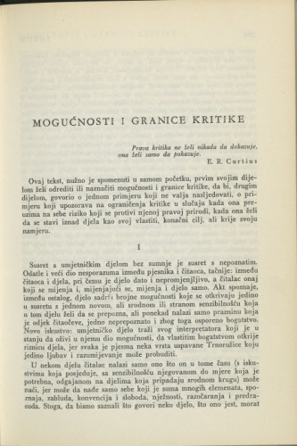 Mogućnosti i granice kritike / Z. Golob