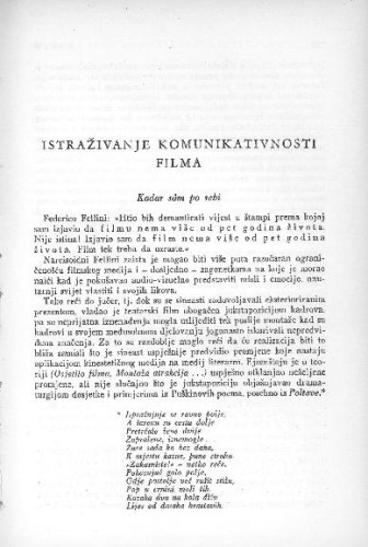 Istraživanje komunikativnosti filma / B. Belan