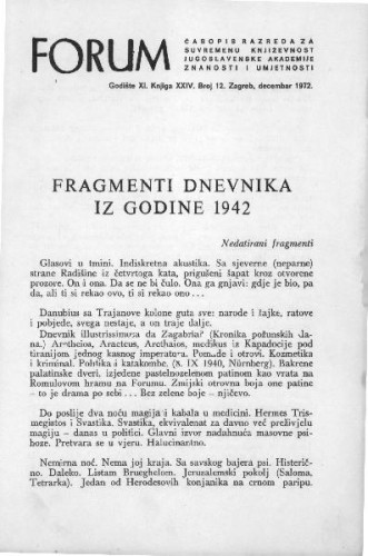 Fragmenti dnevnika iz godine 1942 / M. Krleža