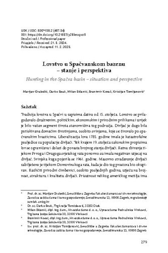 Lovstvo u Spačvanskom bazenu – stanje i perspektiva
/ Marijan Grubešić, Darko Beuk, Milan Bičanić, Branimir Kovač, Kristijan Tomljanović
