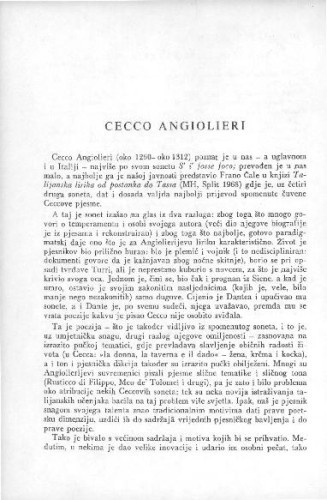 Cecco Angiolieri / P. Pavličić