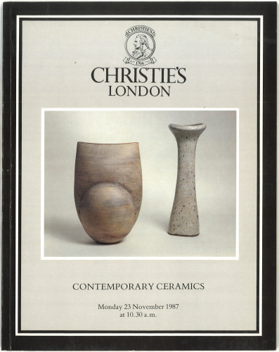 Contemporary ceramics : including important works by Hans Coper and Lucie Rie : various properties : on Monday 23 November 1987 ... / Christie, Manson & Woods Ltd.
