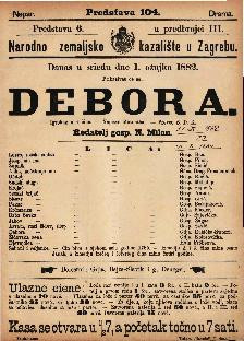 Debora : Igrokaz u 4 čina / Napisao Mosenthal