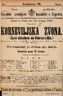 Korneviljska zvona : komična opera u 3 čina / glasbu skladao Robert Planquette  =  Les cloches de Corneville