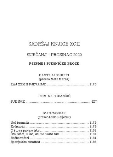 Sadržaj knjige 92. : siječanj - prosinac 2020.