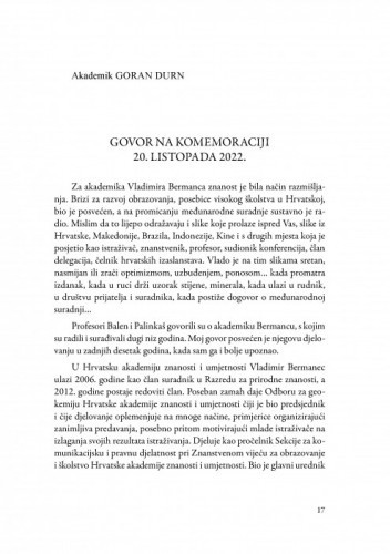 Govor na komemoraciji 20. listopada 2022. / Goran Durn