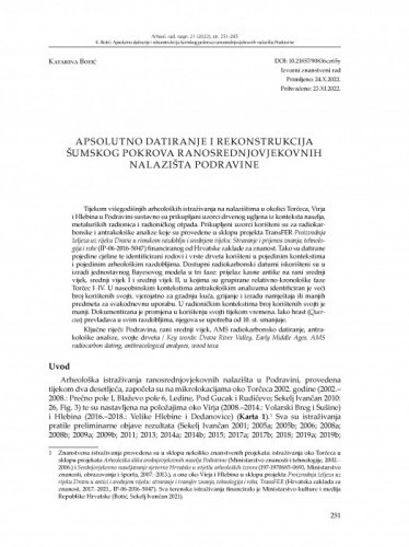 Apsolutno datiranje i rekonstrukcija šumskog pokrova ranosrednjovjekovnih nalazišta Podravine / Katarina Botić