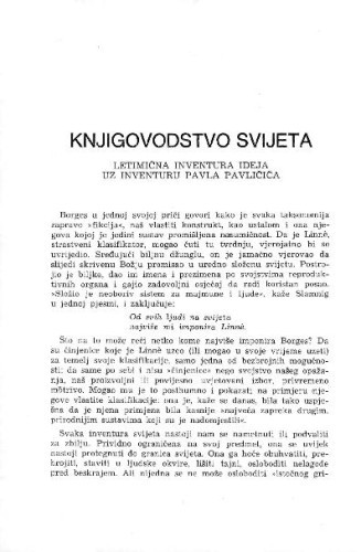 Knjigovodstvo svijeta : letimična inventura ideja uz inventuru Pavla Pavličića / Antun Šoljan