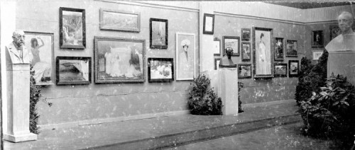 Izložba Hrvatskog društva umjetnosti, Zagreb, Umjetnički paviljon, 1902. - detalj postava