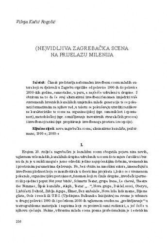 (Ne)vidljiva zagrebačka scena na prijelazu milenija / Višnja Kačić Rogošić