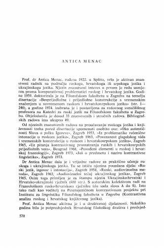 Antica Menac : [biografije novih članova Akademije]